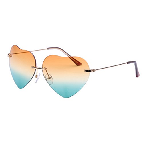 AiSi Heart-Shaped Sunglasses Ladies UV400 Polarized Mirror Sunglasses Color Gradient Film Glasses Driving Travel Fishing Golf Color Lenses - Image 2