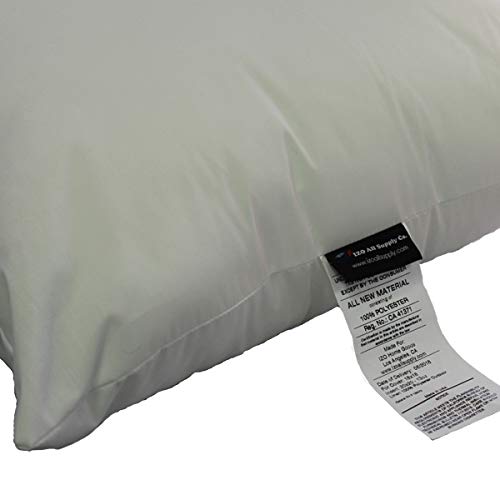 IZO Home Goods Premium Outdoor Anti-Mold Water Resistant Hypoallergenic Stuffer Pillow Insert Sham Square Form Polyester, 16" L X 16" W (4 Pack), Standard/White