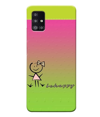 Image of Be Happy Printed Hard Back Case Cover Compatible for Samsung Galaxy M51 (Multicolor) - D1664