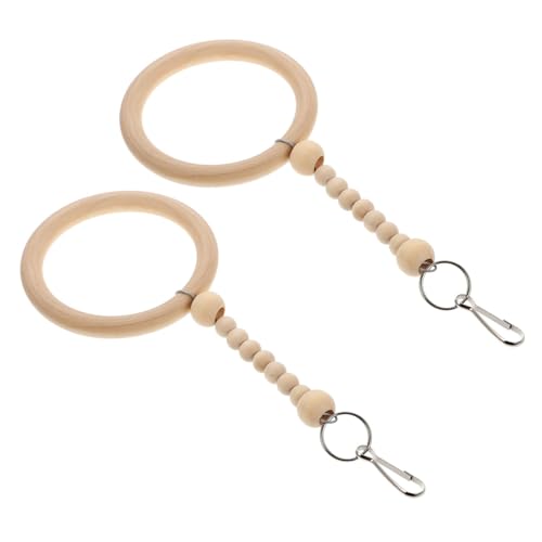 VICASKY 2Pcs Parrot Swing Wooden Hanging Swing Plaything for Birds Durable and Brightly Colored Bird Swing Accessories for Parakeets Cockatiels Budgies Promotes Play and Exercise