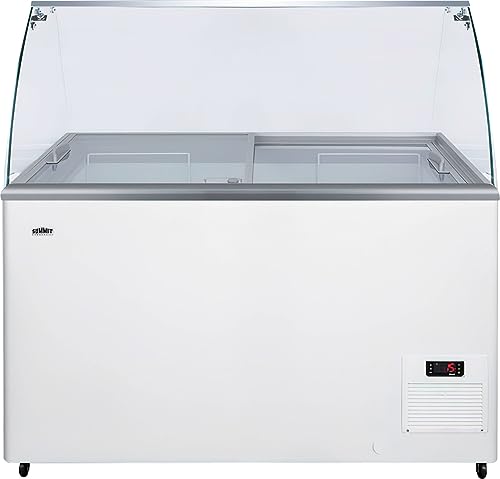 Summit Appliance NOVA35GDC 11.7 Cu.Ft. Dipping Cabinet (Unassembled); Manual Defrost; Commercially Approved; Mounted on Casters; Aluminum Work Surface; Glass Sneezeguard Included; Digital Thermostat