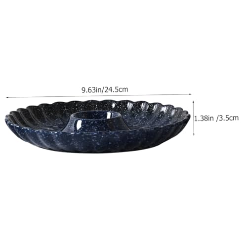 Plato de cerámica para dumplings con dipper miniatura 2