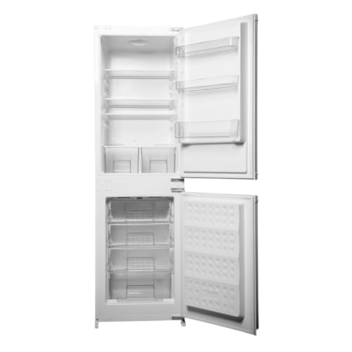 SIA RFI105/M 60/40 Split Built In Integrated 222L Fridge Freezer 4* Freezer Compartment Reversible Door Metal Back Panel Safety-glass shelving