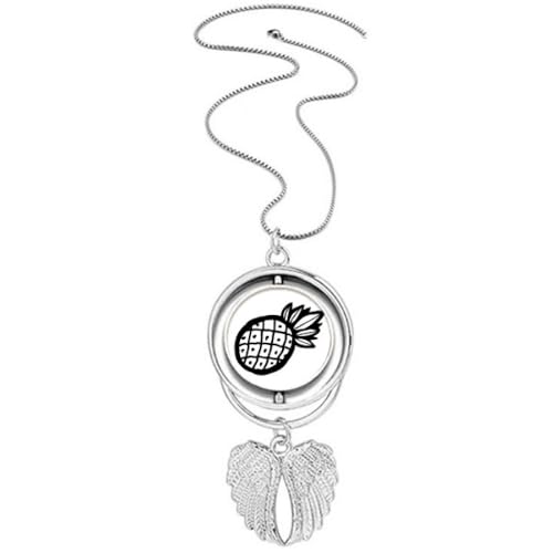 Collier ailes d'ange noir avec pendentif rotatif anti-stress pour sublimer un look gothique chic