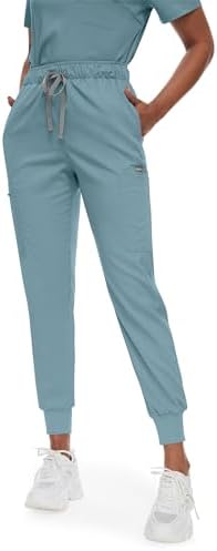 niaahinn Women's Scrub Top with Classic V-Neck & Yoga Jogger Pants Medical Nursing Uniform Set