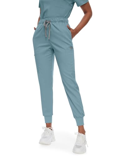 niaahinn Women's Scrub Top with Classic V-Neck & Yoga Jogger Pants Medical Nursing Uniform Set