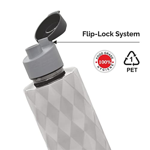 Image of Flair Forever PET Water Bottles with Fliptop Lid Set of 6 Pcs 1000 ML (Gray)