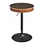 VASAGLE EKHO Collectie - Bartafel met opbergruimte, hoge ronde tafel, imitatieleer met stiksels, Mid-Century Modern-stijl, keuken, thuisbar, eenvoudige montage, ebbenhoutzwart-inktzwart LBT023B01