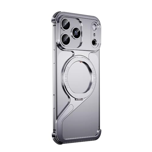 Coque en métal pour iPhone 17 finition argentée luxe avec fermeture de précision