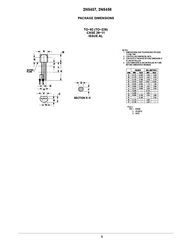 Chanzon 2N5457 TO-92 N-Channel JFET FET Junction Field-Effect Transistor, for Amplification and High Frequency Applications (Pack of 10pcs)