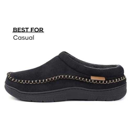 Image of Zigzagger Men's Slip On Moccasin Slippers Indoor Outdoor