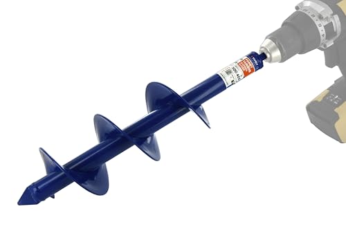 TIVOLY - Foret Tarière pour Perceuse - Ø100mm & L400mm - Acier Inoxydable - Tige Hexagonale Ø8mm - Mèche de Jardin - Forage du Sol Rapide et Facile - Pour la Plantation de Fleurs et Arbustes