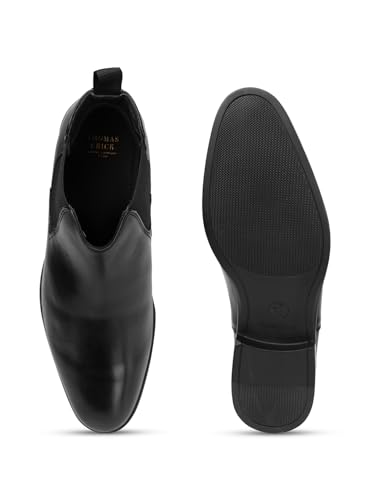 Buy Thomas Crick Chelsea Genuine Leather Slip-On Boots with Cushioned Ortho Insole. Black at Amazon.in - Image 6
