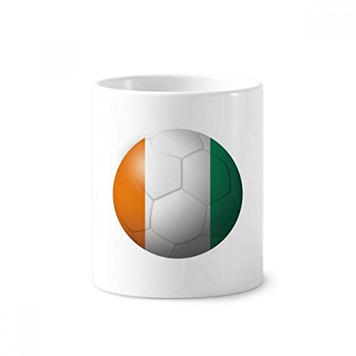 Cadeau Supporter Côte d'Ivoire Mug Football en Céramique Blanche Pot à Crayons Stylos Polyvalent