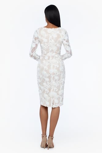 Image of Xscape Womens Betsy & Adam Women's Galaxy Glitter One Shoulder Flower Embellished Floor Length Dress