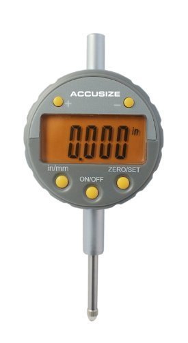Accusize Industrial Tools 0-1/2'' by 0.00005'' Electronic Digital Indicator with Yellow LCD, 611H-1348Y