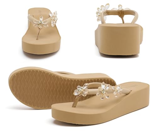 Womens Wedges Sandals for Women Platform Flip Flops wedge flip flops Flats Summer Comfort Thong Sandals for Women4