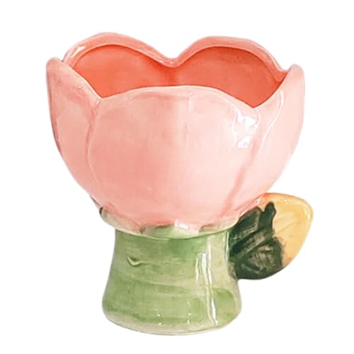 Gcljlmy Ciotola a forma di fiore, tazza, porcellana, conservazione alla moda, novità, insalata di frutta, stoviglie per yogurt, latte, festa in hotel, San Valentino (rosa)