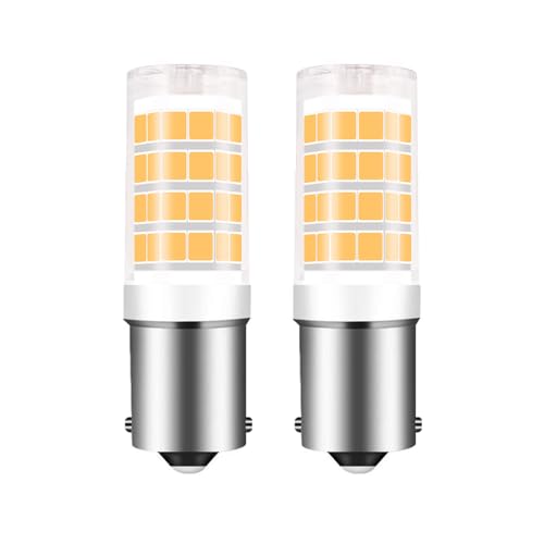 Zyrvolux B15S LED Birne 1156 Lampe Einzelkontakt-Sockel AC/DC 12V-24V 300 Lumen - Ideal für Innenhof Treppe Outdoor - Landschaftsbeleuchtung (2 Stück-Warmweiß 3000k)