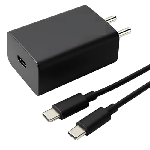 Image of Original 68W Motorola TurboPower Type-C Wall Charger + 1 M 6.5 Amp Cable, Gan Tech, Fastest for Moto Edge 60 Ultra, 60 Pro, 60 Fusion, 50 Ultra, 50 Pro, 50 Fusion, Moto G85, G73, G40, Tablet, Black