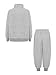 TiaoBug Kids Girls Boys 2Pcs Tracksuit Sportswear Full Zip Up Jacket Loose Fit Pants Fashion Streetwear Gray 9-10 Years