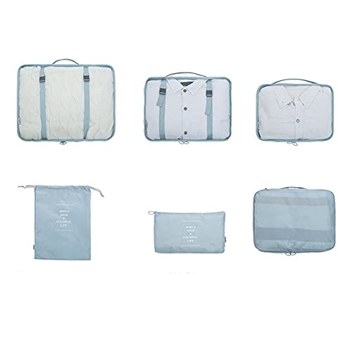 Organisateurs de Voyage Sacs d'emballage Ensemble de Cubes d'emballage de Voyage Organisateurs de Bagages de Voyage Vêtements Sacs de Rangement pour Chaussures - Gris Bleu Cover