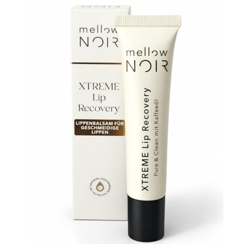 mellow NOIR XTREME Lip Recovery 15 ml – Cuidado labial antiedad, para labios ásperos y quebradizos, bálsamo labial alisador con manteca de karité y aceite de menta, intensifica el color de los labios