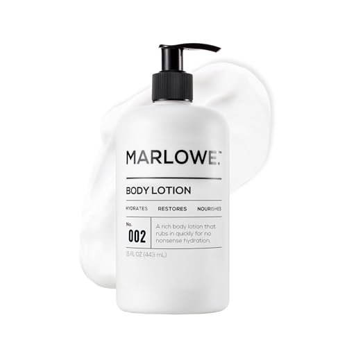 MARLOWE. No. 002 Body Lotion 15 oz Pump, Original, Revitalizing Dry Skin Lotion with Aloe Vera & Amino Acids, Hydrates & Nourishes, Lightly Scented