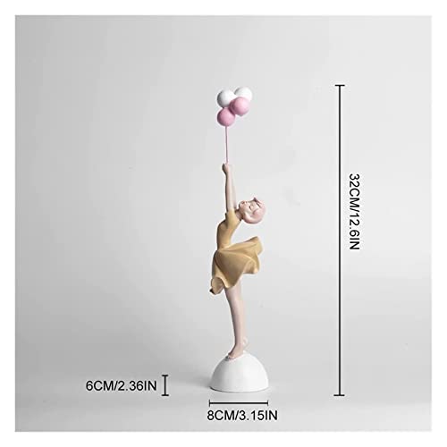Statue de fille au ballon, idée cadeau décoration pour anniversaire et maison