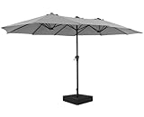 SUPERJARE Sombrilla de patio al aire libre de 13 pies con base incluida,