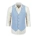 Linen Suits 2 Piece Suit Set Casual Linen Vest and Pants for Groomsmen Summer Wear Suits Groom Tuxedo Blue-XL