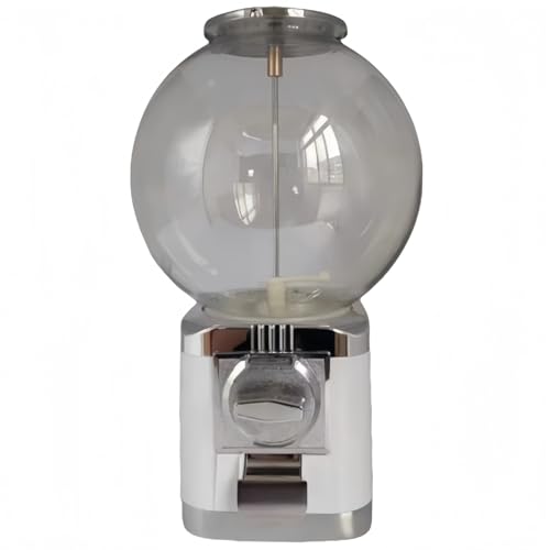 SHIOSH ガチャガチャ 本体 ガチャマシン レトロ 機械 100円硬貨用/コインは不要 楽しいカプセルマシン ガチャマシーン ドーム型 カプセルマシン 業務用 家庭用 楽しいカプセルマシン 幼稚園教育機関向けギフトマシン (白, コイン式)