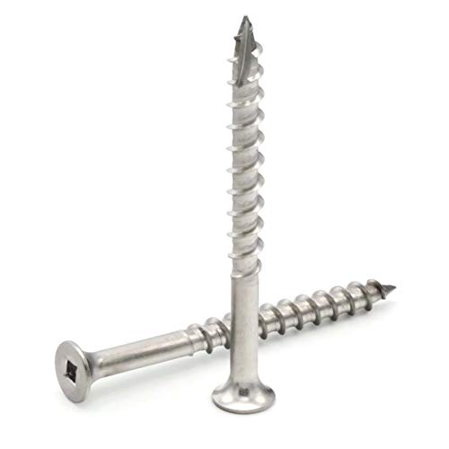 Square Drive Deck Screws 305 Stainless Steel Bugle Head Type 17 Point - #8 x 3 Qty-100