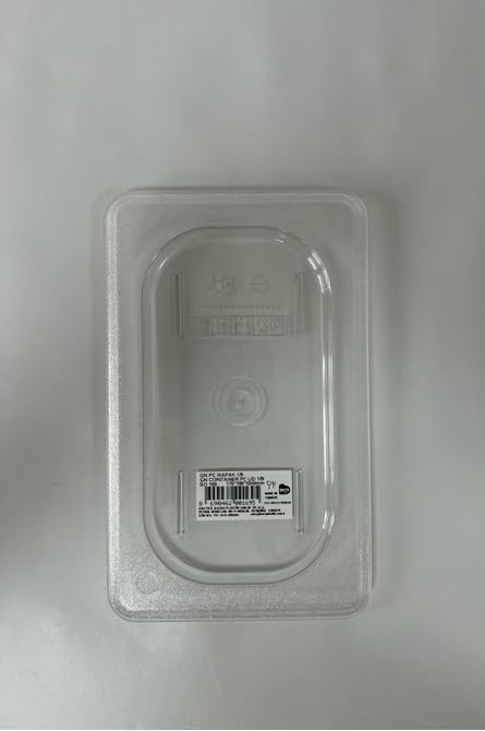 CORONA Polycarbonate Food Pan Lid 1/9 Size – 48 pieces. Clear Notched Universal Lid with Handle, Shatterproof, -40°F to 210°F, Dishwasher Safe.