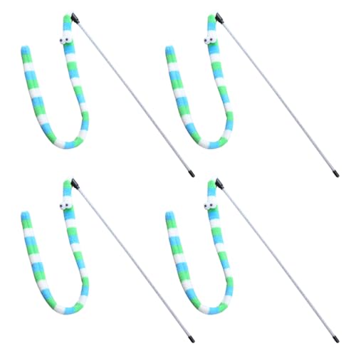 4PCSぬいぐるみ毛虫猫猫のためのスティックおもちゃスティックおもちゃの相互作用から屋内の退屈なギフトエクササイズ