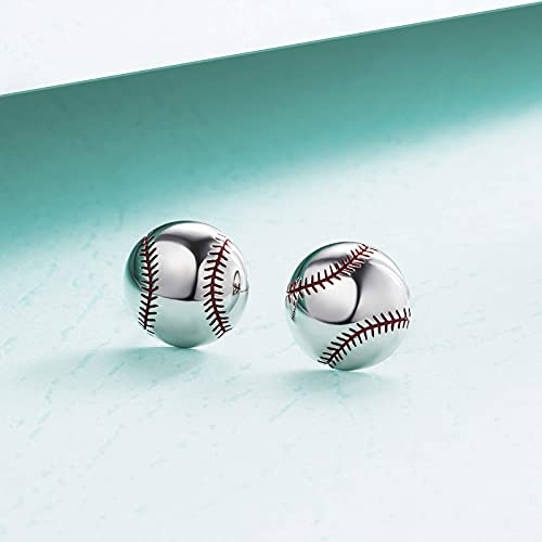 Tennis Soccer Volleyball Baseball Stud Earrings Softball Mom Ear Studs 925 Sterling Silver Sport Lover Jewelry For Unisex Women3