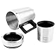 Ymiko Auto Wasserkocher 12V Schnellkochen Auto Wasserkocher Kaffee Tee Thermos Wasserheiztasse 12V für Auto Zigarettenanzünder 350ML + 150ML Edelstahl Auto Thermobecher