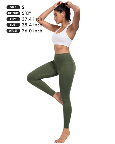 Image of ATHVOTAR Leggings with Pockets for Women, 7 Packs High Waisted Workout Tummy Control Yoga Pants
