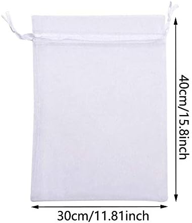 Mu Mianhua 50Pcs Sheer Organza Bag with Satin Drawstring Candy Pouches Jewelry Pouch Wedding Party Favor Gift 30 x 40 cm
