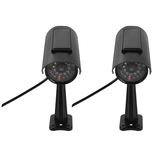 SOIMISS Cámaras de Seguridad Falsas para Exteriores 2 Piezas, Simulación CCTV sin Batería, Resistentes al Agua, Disuasorias para Oficinas, Tiendas y Garajes Interiores