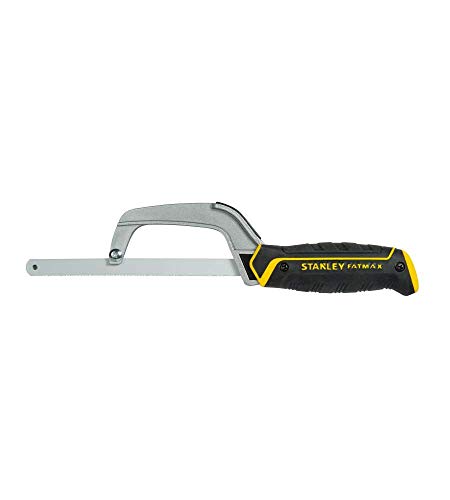 Stanley Mini Sierra, Armadura Metálica, Longitud 300mm, Mango Sintético, Hoja Ajustable Y Compatible Con Otras Hojas, 24 Dientes Por Pulgada, 0-15-211