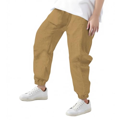 Boys Cargo Pants Size 10-12 Casual Drawstring High Waisted Boy Joggers Summer Casual Workout Running Hiking Pants4