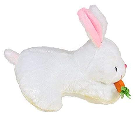 Image of White Bunny Rabbit Stuffed Plush Toy with Carrot-30 cm