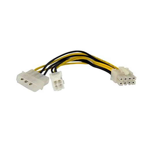 StarTech.com 15cm 4pin auf 8pin EPS-Netzadapter mit LP4 - Bu/St - Stromadapter Buchse/ Stecker