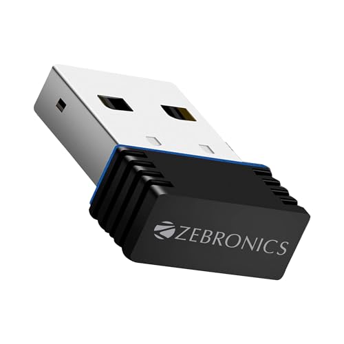 ZEBRONICS ZEB-USB150WF1 WiFi USB Mini Adapter Supports 150 Mbps Wireless Data, Comes with Advanced Security WPA/WPA2 encryption Standards