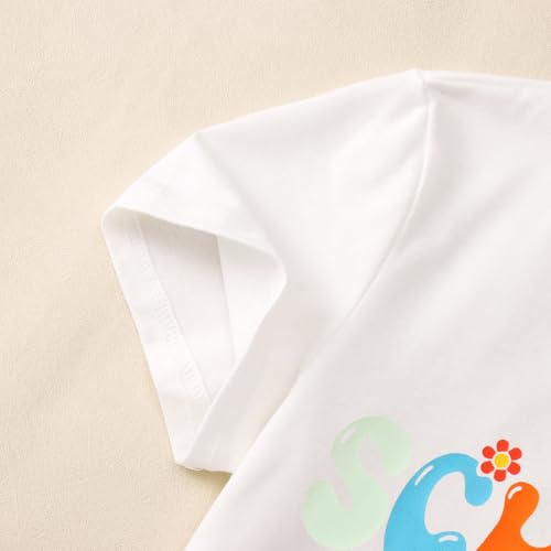 Image of MODNTOGA Girl Last Day of School Shirt Big Kid School's Out for Summer T-Shirt Flower Sunglasses Graphic Short Sleeve Tee Top (White, 10-11 Years)
