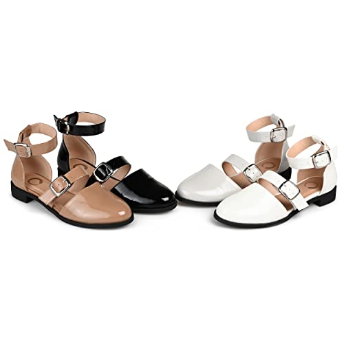 Journee Collection Women's Constance Flat Black 8 Medium Womens Us #TOP4