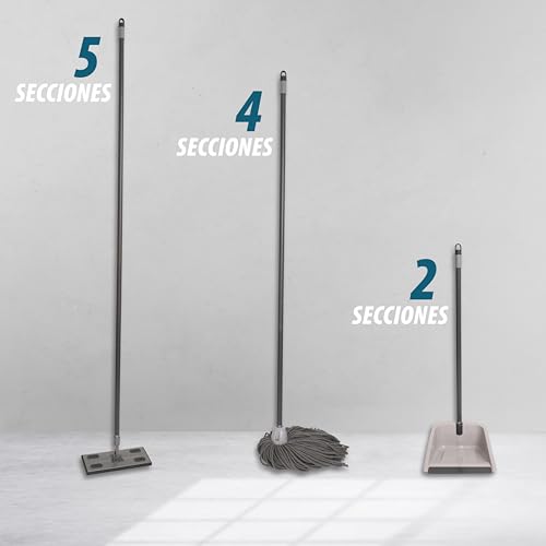 Maya Mopp-Stick, 5 Abschnitte, Länge 1,70 m für hohe Stellen, ergonomisches und robustes Design, sicherer und rutschfester Griff, einfache und schnelle Montage, nimmt wenig Platz ein