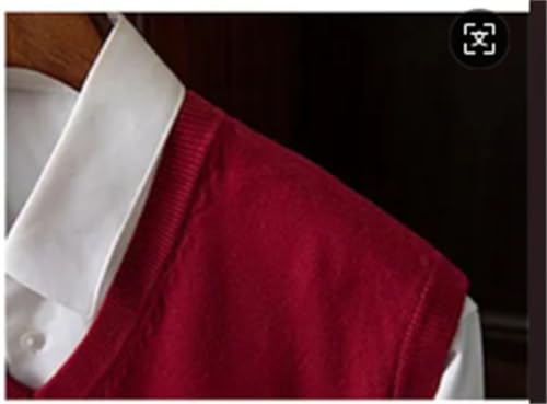 Men's Knit Sleeveless Golf Vest Sweater Cashmere Blend V-Neck Vests Solid Casual Sweaters Tops Gray S3