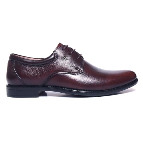 Image of Zoom Shoes ZA1185 Men's Genuine Leather Derby Formal Shoes | Lightweight, Comfortable & Stylish Lace-Ups for Office, Business